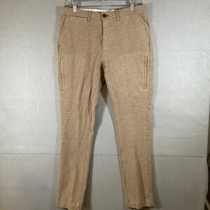 Nifty Genius Mens Size 34 Tan Chinos Pants Flap Pocket YKK